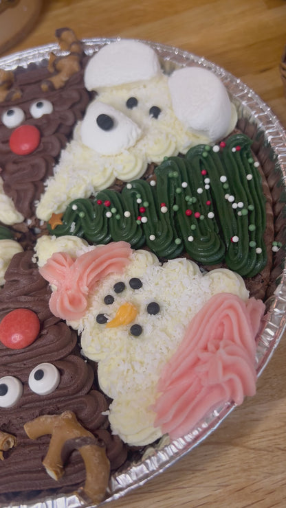 Christmas Brownie Pizza